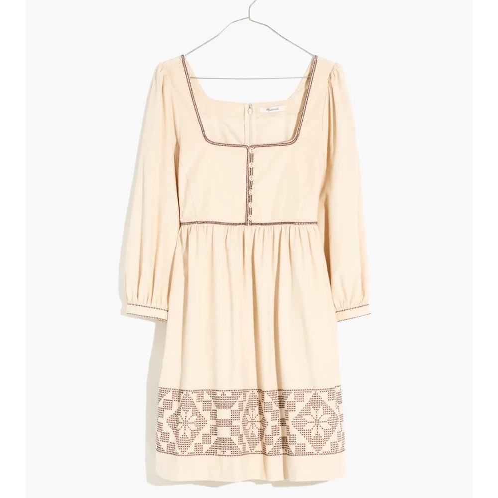 Madewell Embroidered Snowflake Quilt Mini Dress, new without tags
